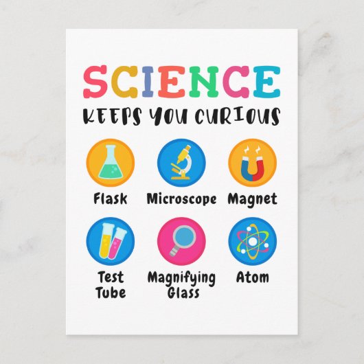 Wissenschaft hält dich neugierig postkarte (Vorderseite)