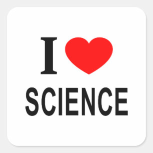 ❤️ WISSENSCHAFT I LIEBE WISSENSCHAFT HERZWISSENSCH QUADRATISCHER AUFKLEBER