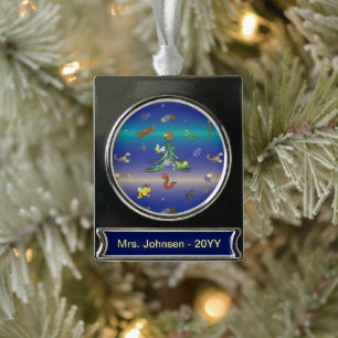 Wissenschaft, Insekt Bug Lover Weihnachtsbaum Banner-Ornament Silber