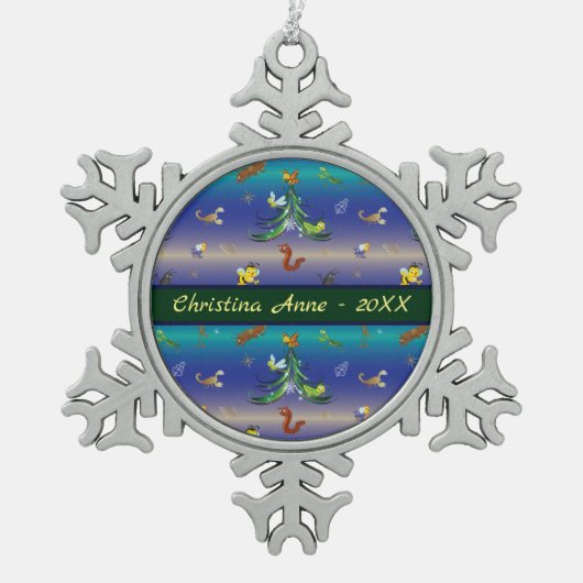 Wissenschaft, Insekt Bug Lover Weihnachtsbaum Schneeflocken Zinn-Ornament (Vorderseite)