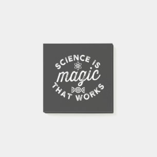 WISSENSCHAFT IST DIE FUNKTIONIERENDE MAGIE POST-IT KLEBEZETTEL