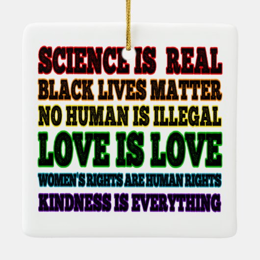 Wissenschaft ist eine echte schwarze Lebensfrage Keramikornament (Rückseite)