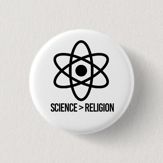 Wissenschaft ist größer als Religion Button (Vorderseite)