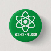 Wissenschaft ist größer als Religion Button (Vorderseite)