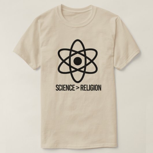 Wissenschaft ist größer als Religion T-Shirt (Design vorne)