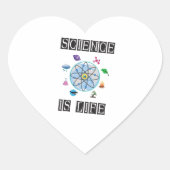 Wissenschaft ist Leben Herz-Aufkleber (Vorderseite)