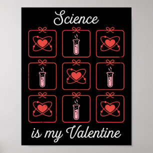 Wissenschaft ist mein Valentinstag Chemie Atom Rea Poster