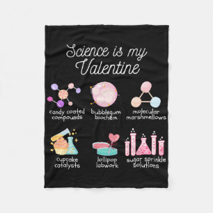 Wissenschaft ist mein Valentinstag Chemie Biologie Fleecedecke