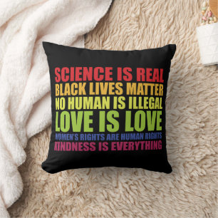 Wissenschaft ist real Black Lives Matter LGBT Stol Kissen