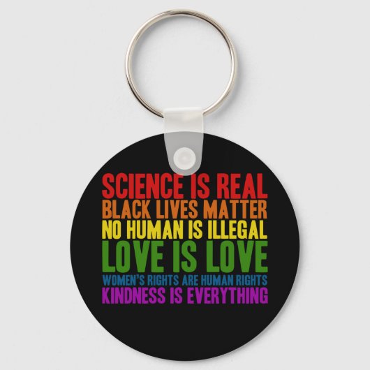 Wissenschaft ist real kein Mensch ist illegaler Sc Schlüsselanhänger (Vorderseite)
