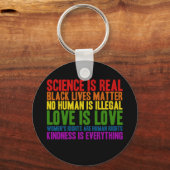 Wissenschaft ist real kein Mensch ist illegaler Sc Schlüsselanhänger (Vorderseite)