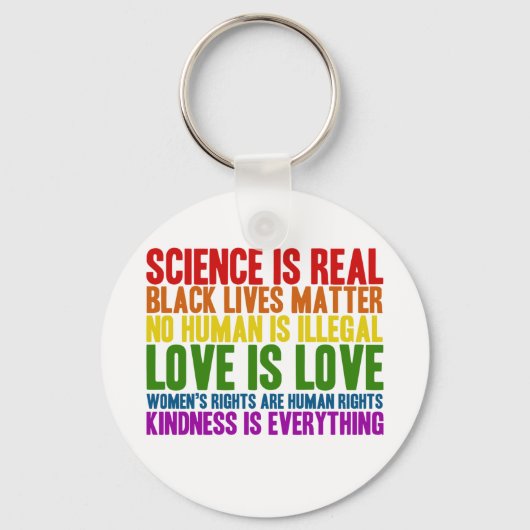 Wissenschaft ist real kein Mensch ist illegaler Sc Schlüsselanhänger (Vorderseite)
