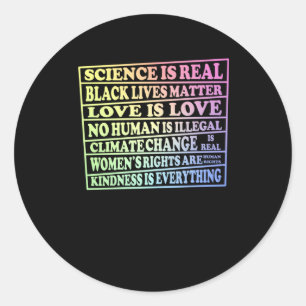 Wissenschaft ist real - Schwarzes Leben - Liebe is Runder Aufkleber