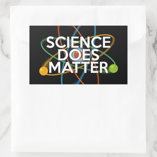 WISSENSCHAFT IST VON BEDEUTUNG RECHTECKIGER AUFKLEBER (Tasche)