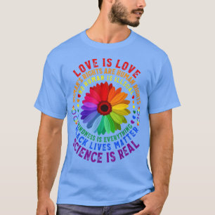 Wissenschaft ist wahre Sonnenblumen Schwarzes Lebe T-Shirt
