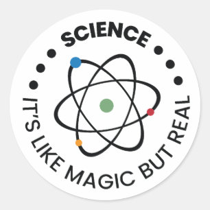 Wissenschaft ist wie Magie, aber echt Lustige Wi Runder Aufkleber