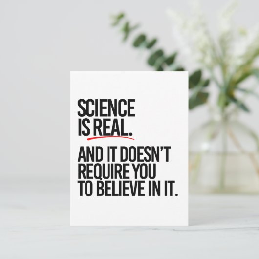 WISSENSCHAFT IST WIRKLICH POSTKARTE (Stehend Vorderseite)