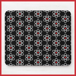 Wissenschaft Lover Black and Red Atom Mousepad