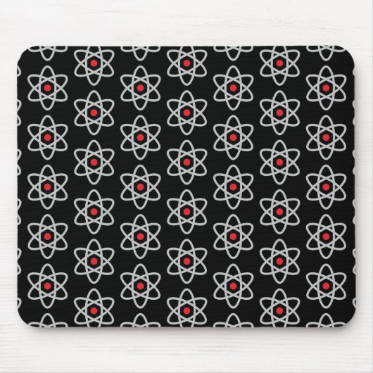 Wissenschaft Lover Black and Red Atom Mousepad (Vorne)