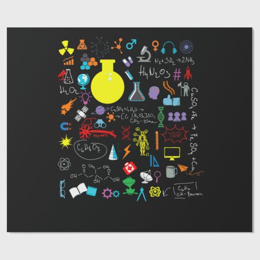 Wissenschaft Physik Mathematik Chemie Biologie Ast Geschenkpapier (Flach)