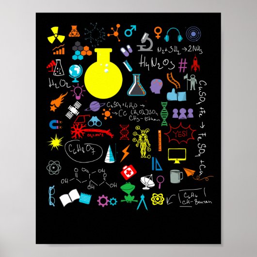Wissenschaft Physik Mathematik Chemie Biologie Ast Poster (Vorne)