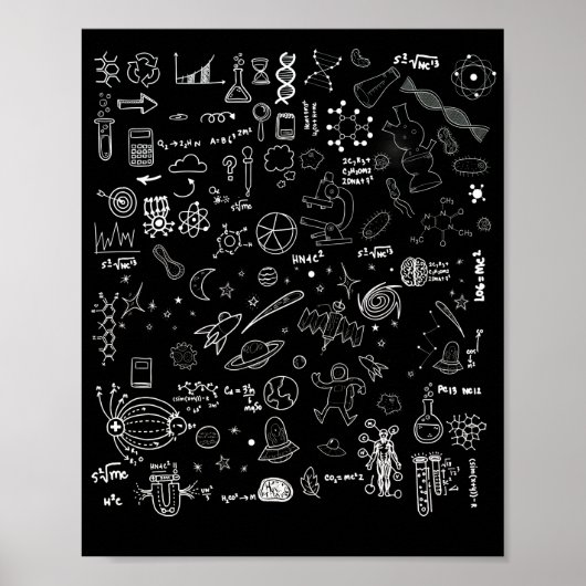 Wissenschaft Physik Mathematik Chemie Biologie Ast Poster (Vorne)
