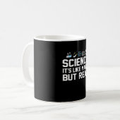 Wissenschaft seine gleiche Magie aber wirkliche Kaffeetasse (Vorderseite Links)