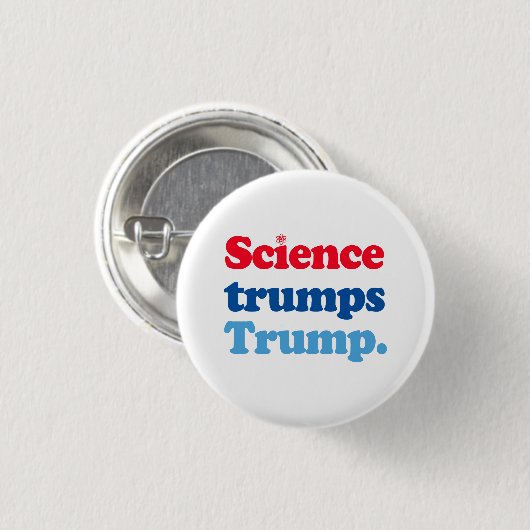 Wissenschaft trumpiert Trump Button (Vorne & Hinten)