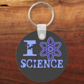 Wissenschaft über Herz (oder Atomsymbol) Schlüsselanhänger (Vorderseite)