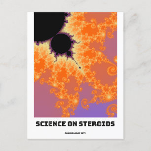 Wissenschaft über Steroiden-Mandelbrot-Fraktal Postkarte