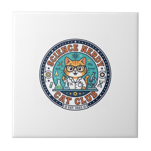 Wissenschaft Verrückte Katze Katzenmutter Geschenk Fliese (Vorderseite)