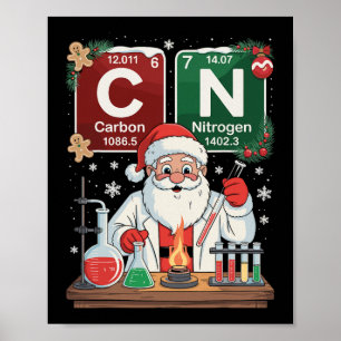 Wissenschaft Weihnachten Kohlenstoff Stickstoff Se Poster