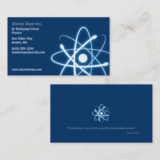 Wissenschaftler-Blau des Atom-| Visitenkarte (Vorne/Hinten)