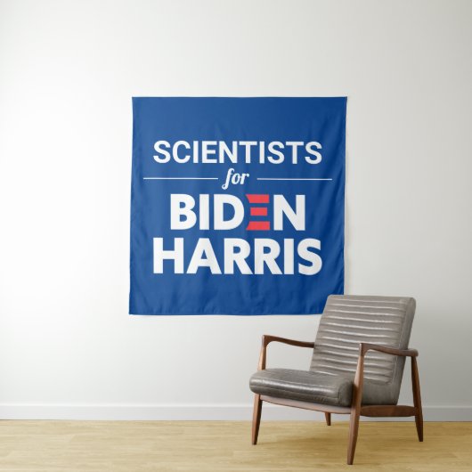 Wissenschaftler für Biden Harris Custom Text Blue Wandteppich (Beispiel)