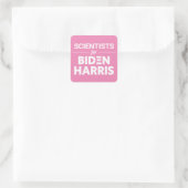 Wissenschaftler für Biden Harris Custom Text Pink Quadratischer Aufkleber (Tasche)