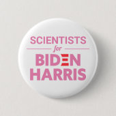 Wissenschaftler für Biden Harris Custom Text White Button (Vorderseite)