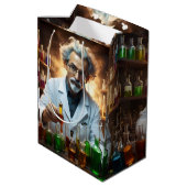 Wissenschaftler in Labormischpulen, Mittlere Geschenktüte (Rückseite Schrägansicht)