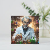 Wissenschaftler in Labormischtränken, Geburtstag Karte (Stehend Vorderseite)