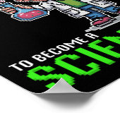 Wissenschaftler-KK für Schüler-Funny-Gamer-Junge Poster (Ecke)