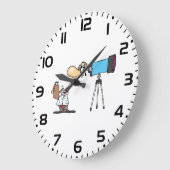Wissenschaftler mit Telescope Astronomie Science S Große Wanduhr (Winkel)