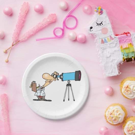 Wissenschaftler mit Telescope Astronomie Science S Pappteller (Party)