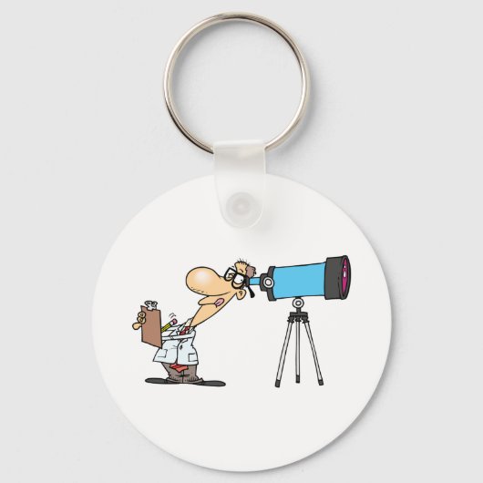 Wissenschaftler mit Telescope Astronomie Science S Schlüsselanhänger (Vorderseite)
