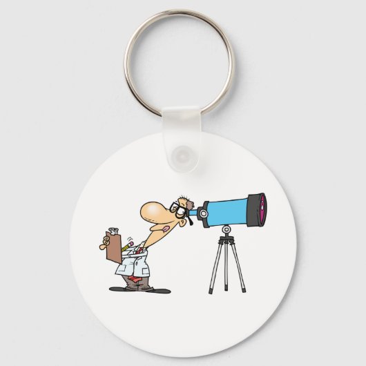 Wissenschaftler mit Telescope Astronomie Science S Schlüsselanhänger (Rückseite)
