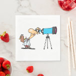 Wissenschaftler mit Telescope Astronomie Science S Serviette<br><div class="desc">Machen Sie sich mit diesen quirligen Papierservietten des Wissenschaftlers Cartoon für Ihr nächstes wissenschaftlich-thematisches Event besonders lustig. Dieses Design mit einem spielerischen Wissenschaftler, der durch ein Teleskop schaut, ist perfekt für Astronomie-Liebhaber, Weltraumfans und Wissenschaftsfreaks. Egal ob Sie ein naturwissenschaftliches Party, einen Weltraumgeburtstag oder eine Klassenveranstaltung veranstalten, diese Servietten sorgen für...</div>