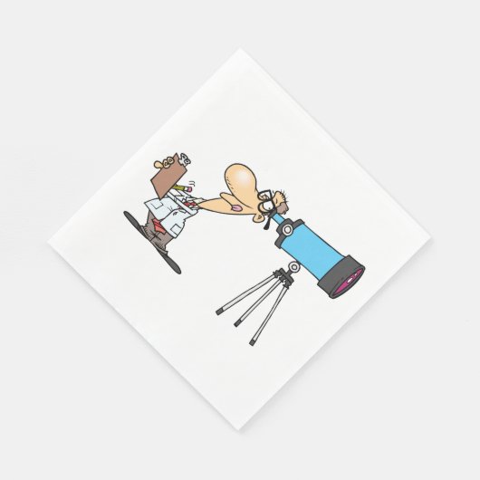 Wissenschaftler mit Telescope Astronomie Science S Serviette (Ecke)