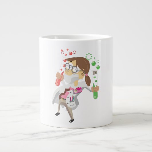 Wissenschaftler mit Teströhren Jumbo-Tasse (Vorderseite)