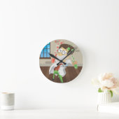 Wissenschaftler mit Teströhren Runde Wanduhr (Zuhause)