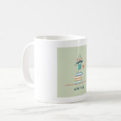 Wissenschaftler Stehend Auf Büchern Kaffeetasse (Vorderseite Links)