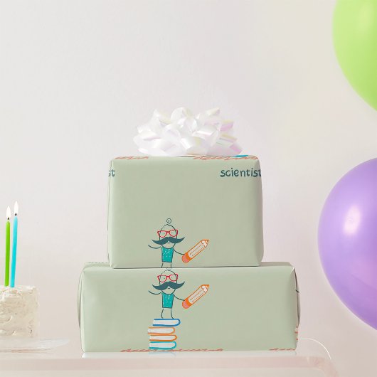 Wissenschaftler Stehend Geschenkpapier