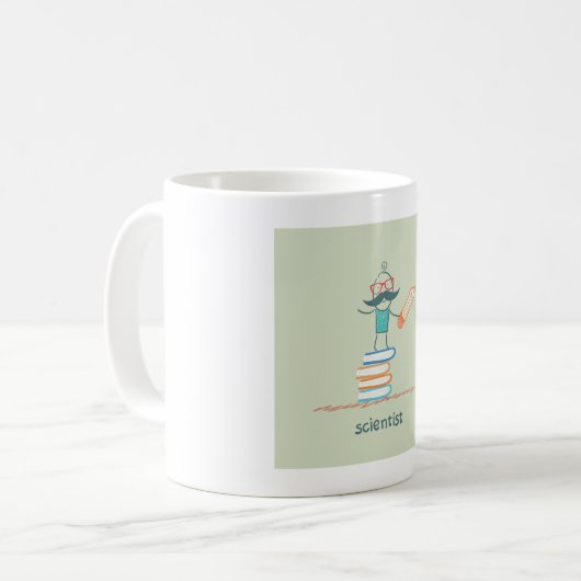 Wissenschaftler Stehend Kaffeetasse (Vorderseite Links)